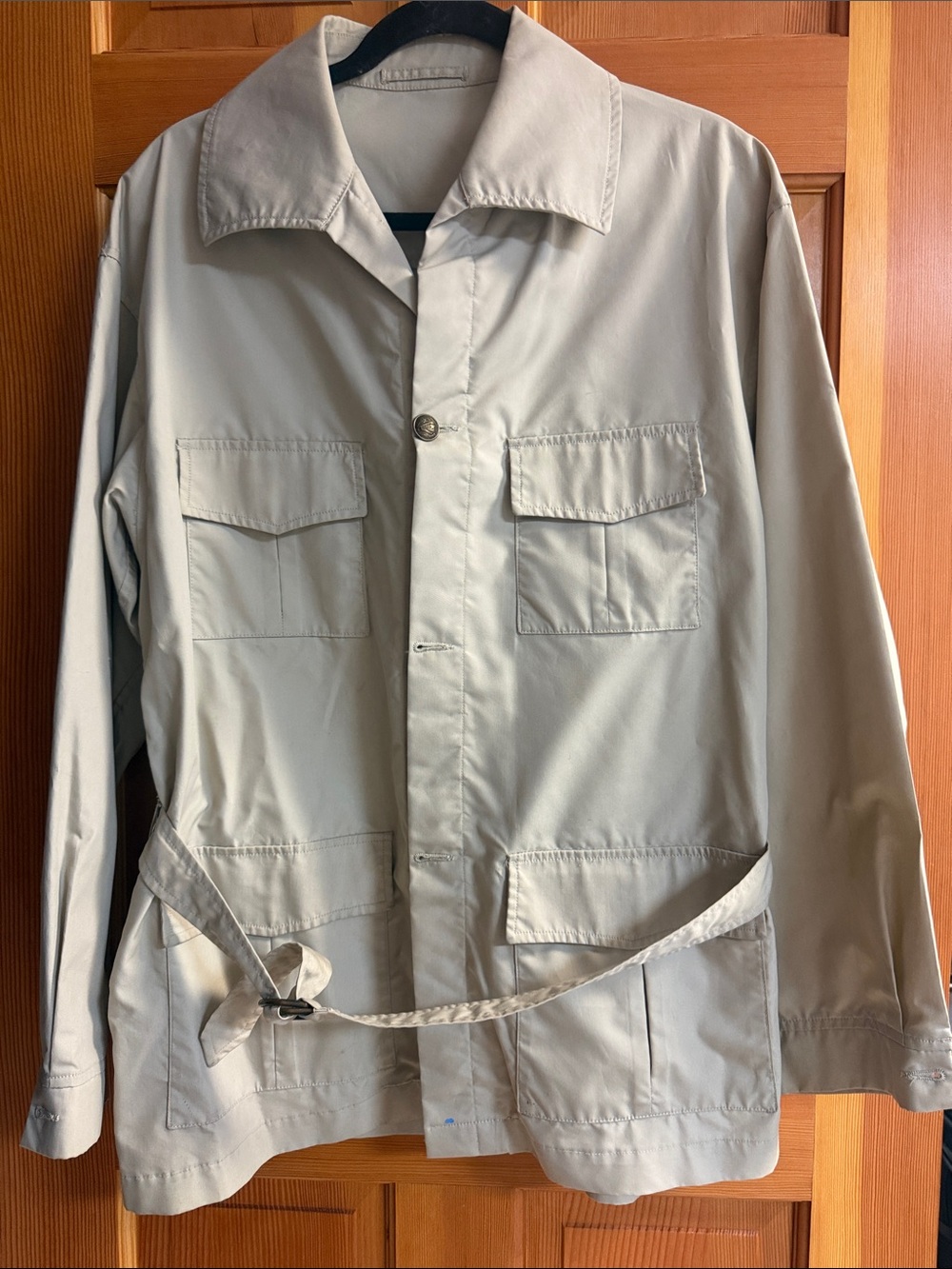 Vintage Mighty-Mac Out O’ Gloucester Safari Utility Jacket Belted Beige